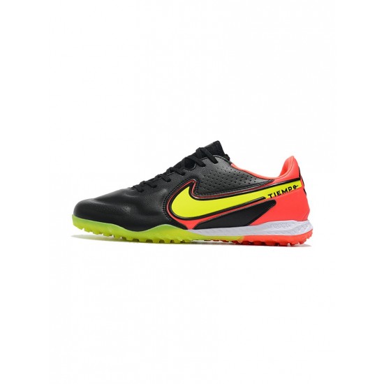 Nike React Tiempo Legend 9 Pro TF Black Yellow Red Soccer Cleats