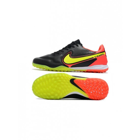 Nike React Tiempo Legend 9 Pro TF Black Yellow Red Soccer Cleats