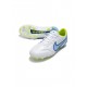 Nike Tiempo Legend 9 Elite FG White Blue Volt Soccer Cleats