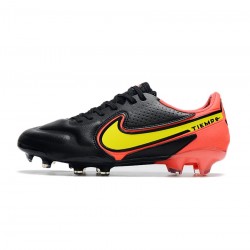 Nike Tiempo Legend 9 Elite FG Black Red Yellow Soccer Cleats