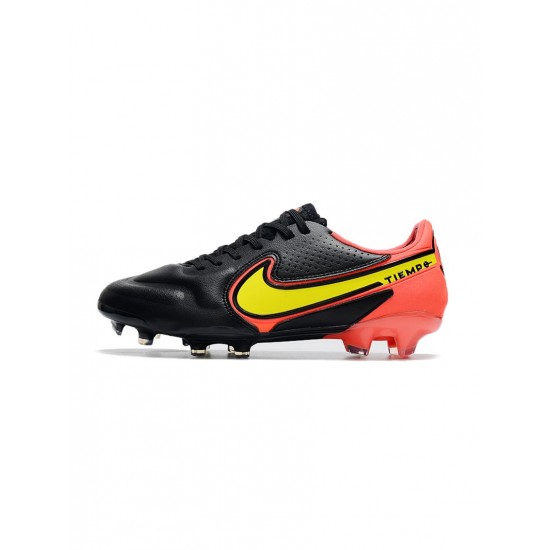 Nike Tiempo Legend 9 Elite FG Black Red Yellow Soccer Cleats