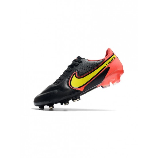 Nike Tiempo Legend 9 Elite FG Black Red Yellow Soccer Cleats