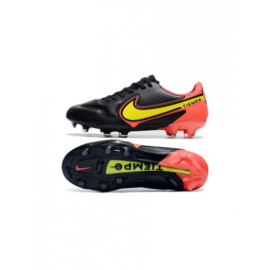 Nike Tiempo Legend 9 Elite FG Black Red Yellow Soccer Cleats