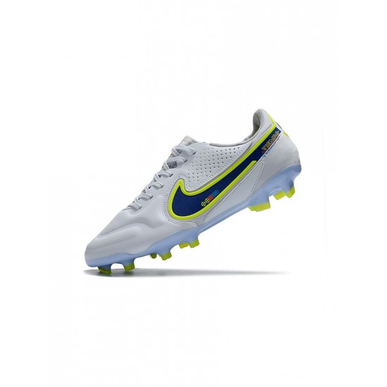 Nike Tiempo Legend 9 Elite FG Grey Dark Marine Soccer Cleats