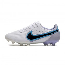 Nike Tiempo Legend 9 Elite FG White Black Blue Soccer Cleats