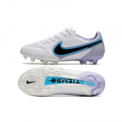 Nike Tiempo Legend 9 Elite FG White Black Blue Soccer Cleats