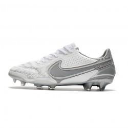 Nike Tiempo Legend 9 Elite Focus FG Dazzling White Pure White Wolf Grey Soccer Cleats