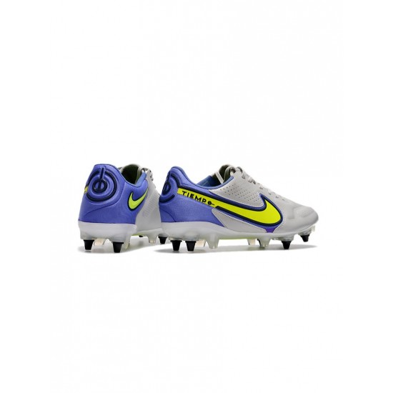 Nike Tiempo Legend 9 Elite SG Pro Grey Fog Volt Sapphire Soccer Cleats