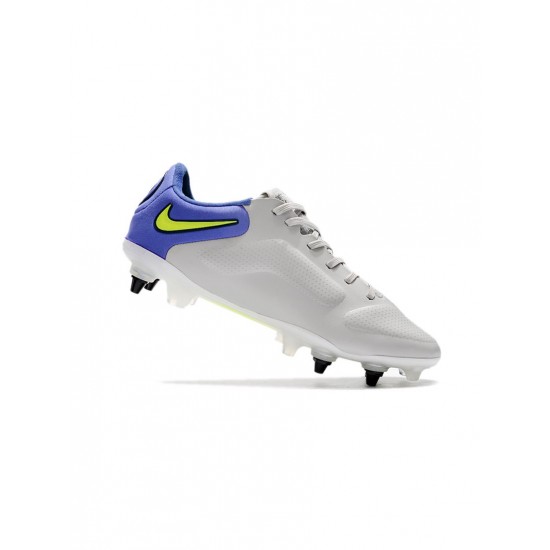 Nike Tiempo Legend 9 Elite SG Pro Grey Fog Volt Sapphire Soccer Cleats