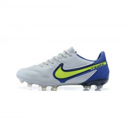 Nike Tiempo Legend 9 FG Recharge Pack Grey Fog Volt Sapphire Soccer Cleats