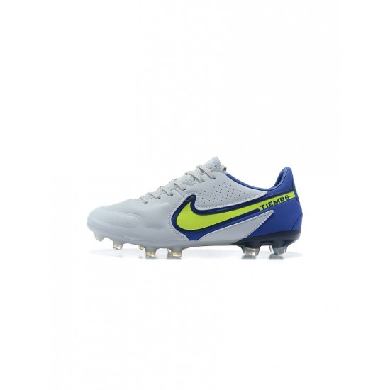 Nike Tiempo Legend 9 FG Recharge Pack Grey Fog Volt Sapphire Soccer Cleats