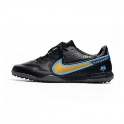 Nike Tiempo Legend 9 Pro TF Golden Trophy Black Blue Gold Soccer Cleats