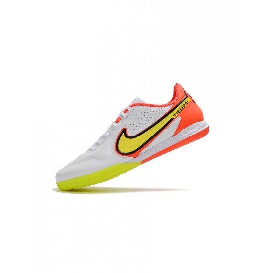 Nike Tiempo Legend Iv Elite IC White Volt Bright Crimson Soccer Cleats