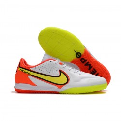 Nike Tiempo Legend Iv Elite IC White Volt Bright Crimson Soccer Cleats