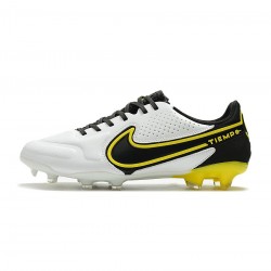 Nike Tiempo Legend Ix Elite FG White Dark Smoke Grey Black Yellow Strike Soccer Cleats