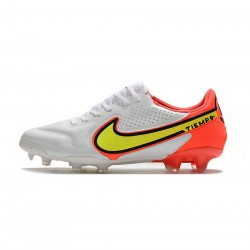 Nike Tiempo Legend Ix Elite FG White Volt Bright Crimson Soccer Cleats