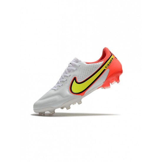 Nike Tiempo Legend Ix Elite FG White Volt Bright Crimson Soccer Cleats