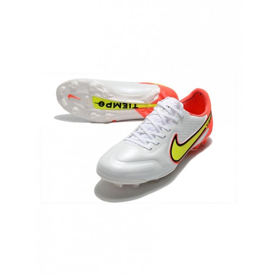 Nike Tiempo Legend Ix Elite FG White Volt Bright Crimson Soccer Cleats