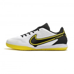 Nike Tiempo Legend Ix Elite IC White Dark Smoke Grey Black Yellow Strike Soccer Cleats