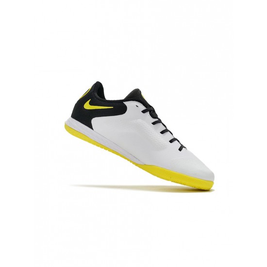 Nike Tiempo Legend Ix Elite IC White Dark Smoke Grey Black Yellow Strike Soccer Cleats