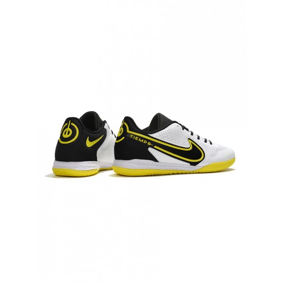 Nike Tiempo Legend Ix Elite IC White Dark Smoke Grey Black Yellow Strike Soccer Cleats