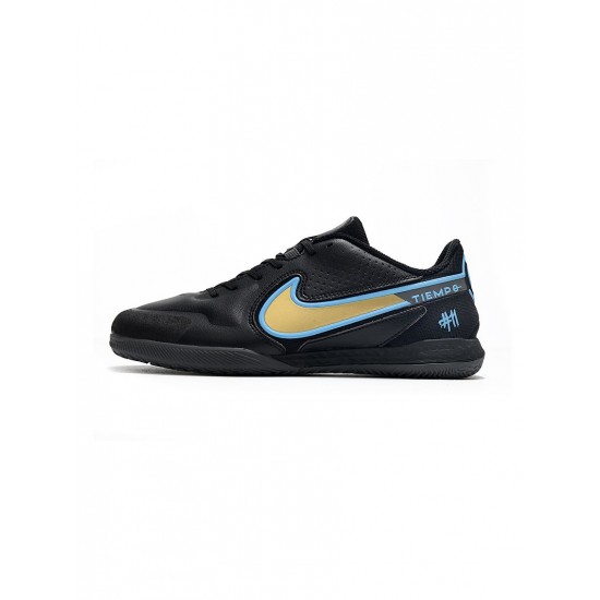 Nike Tiempo Legend Ix Elite IC White Dark Smoke Grey Black Yellow Soccer Cleats