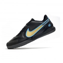 Nike Tiempo Legend Ix Elite IC White Dark Smoke Grey Black Yellow Soccer Cleats