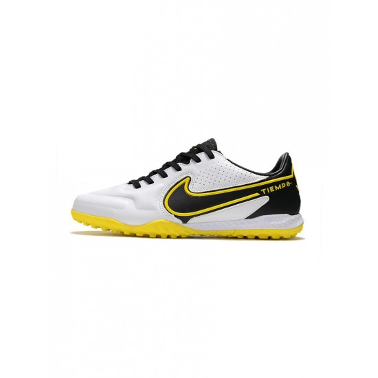 Nike Tiempo Legend Ix Elite TF White Dark Smoke Grey Black Yellow Soccer Cleats