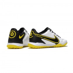 Nike Tiempo Legend Ix Elite TF White Dark Smoke Grey Black Yellow Soccer Cleats