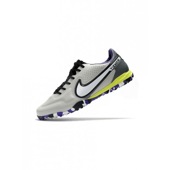 Nike Tiempo React Legend 9 Pro TF Smoke Grey White Volt Soccer Cleats