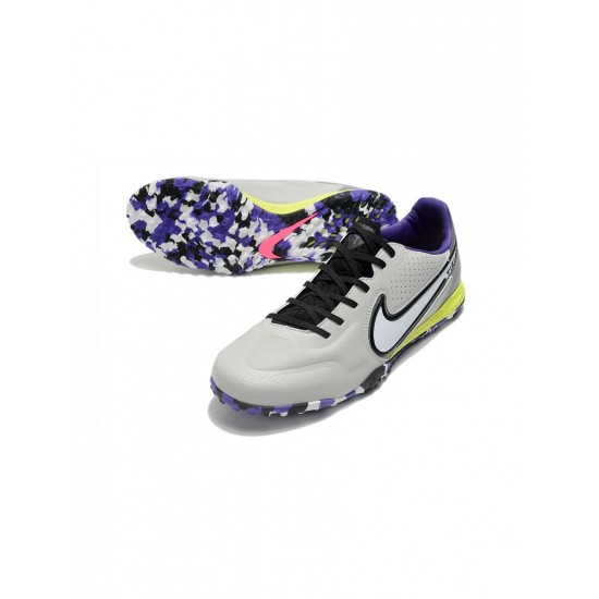 Nike Tiempo React Legend 9 Pro TF Smoke Grey White Volt Soccer Cleats