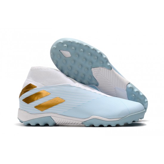 Adidas Nemeziz 19.3 Laceless TF Blue White Gold 39-45