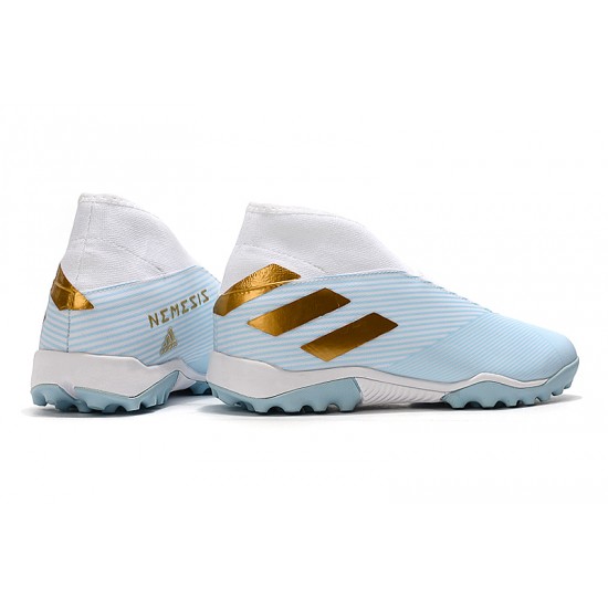 Adidas Nemeziz 19.3 Laceless TF Blue White Gold 39-45