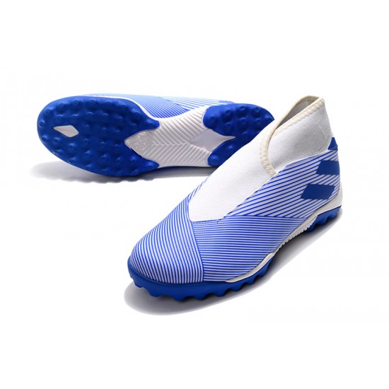 Adidas Nemeziz 19.3 Laceless TF White Blue 39-45