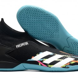 Adidas Predator 20.3 Laceless IN Black Blue White 39-45