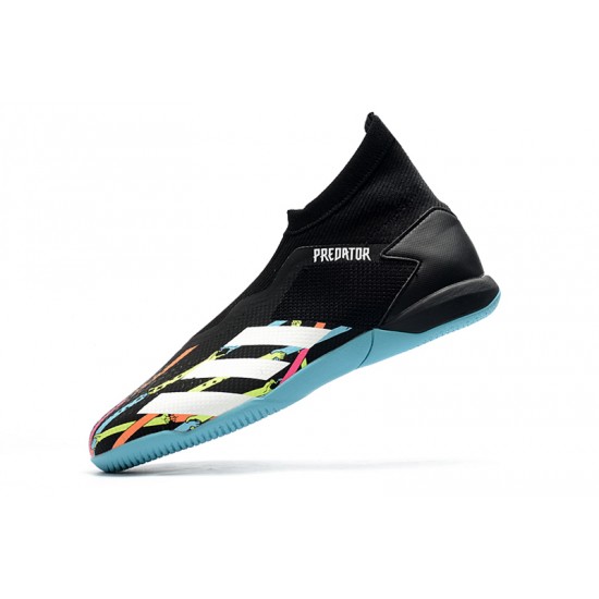 Adidas Predator 20.3 Laceless IN Black Blue White 39-45