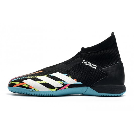 Adidas Predator 20.3 Laceless IN Black Blue White 39-45