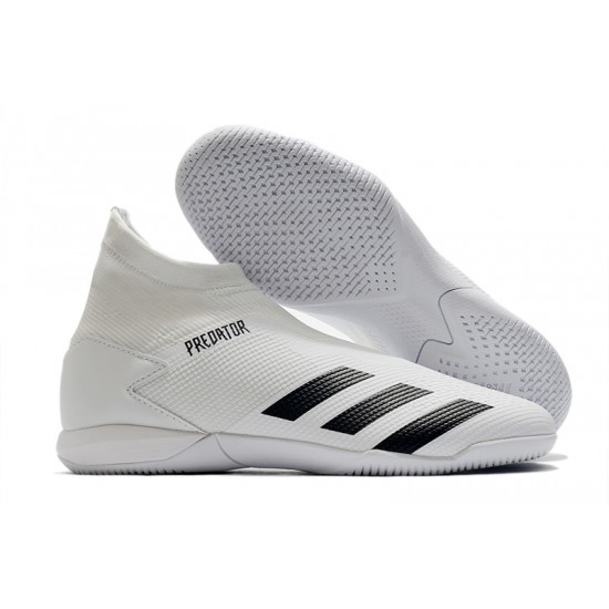 Adidas Predator 20.3 Laceless IN White Black 39-45