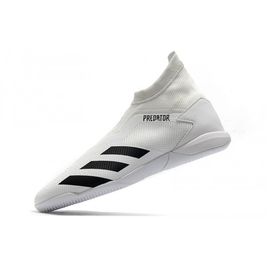 Adidas Predator 20.3 Laceless IN White Black 39-45