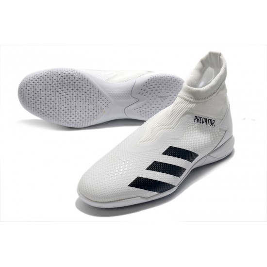 Adidas Predator 20.3 Laceless IN White Black 39-45