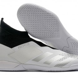 Adidas Predator 20.3 Laceless IN White Black Silver 39-45