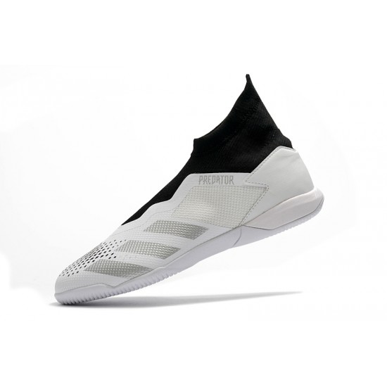 Adidas Predator 20.3 Laceless IN White Black Silver 39-45