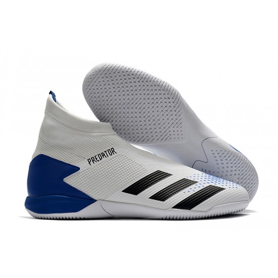 Adidas Predator 20.3 Laceless IN White Blue 39-45