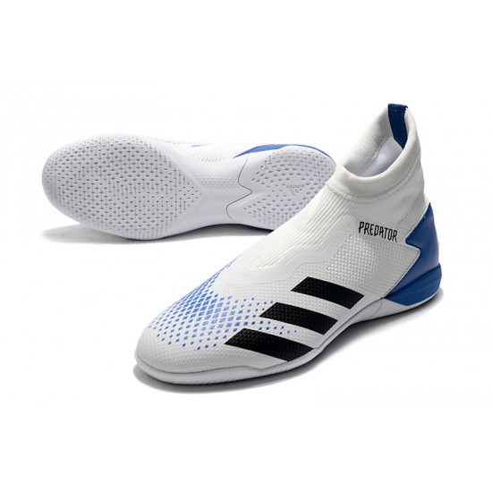 Adidas Predator 20.3 Laceless IN White Blue 39-45