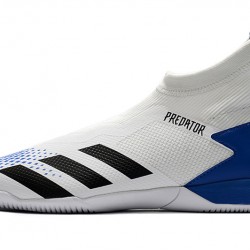 Adidas Predator 20.3 Laceless IN White Blue 39-45