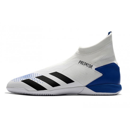 Adidas Predator 20.3 Laceless IN White Blue 39-45