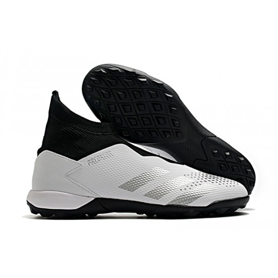 Adidas Predator 20.3 Laceless TF White Black Silver 39-45