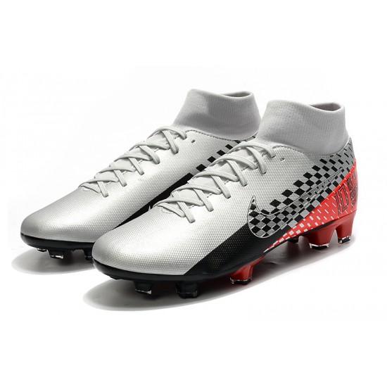 Nike Mercurial 7 Elite FG Silver Black Red 39-45