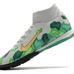 Nike Mercurial Superfly VII Academy IC White Green Gold 39-45