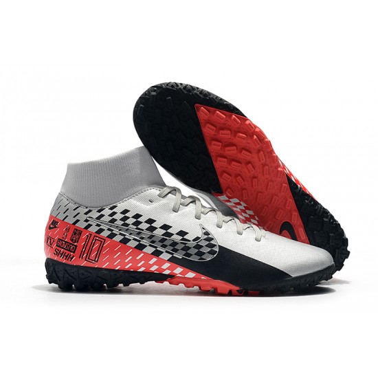 Nike Mercurial Superfly VII Academy TF Silver Black Red 39-45